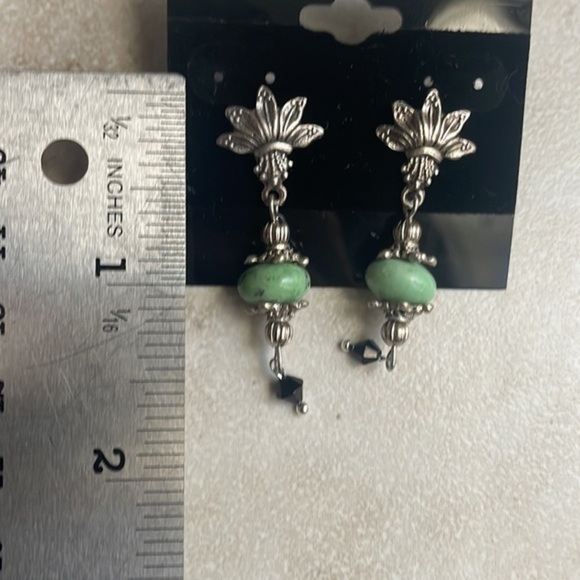 🌹 African turquoise gemstone sterling silver earrings - Picture 5 of 14